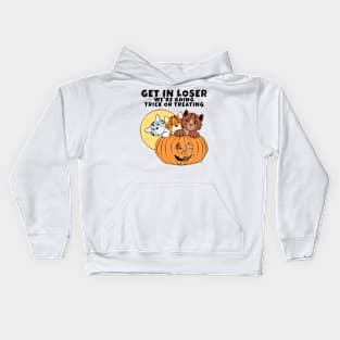 Get in Loser Cats in Halloween Pumpkin Kids Hoodie